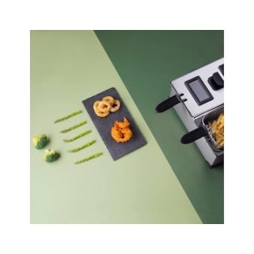 H.Koenig Friteuse Acier inoxydable double bac DFX600, 2 thermostats indépendants 3L chaque, Paniers amovibles compatibles lav