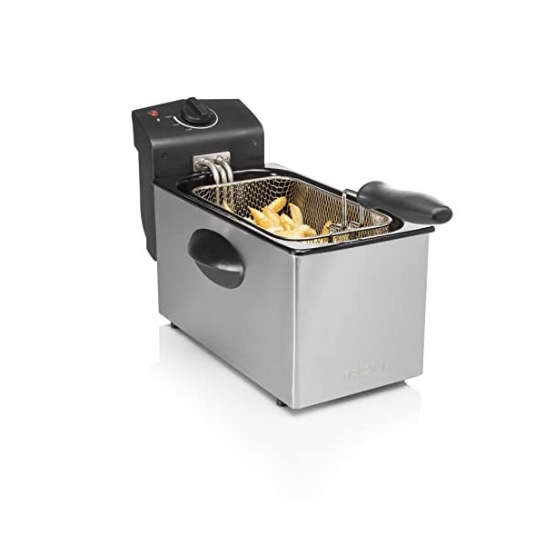 Friteuse Tristar - 1 grand panier et 2 petits paniers - Thermostat réglable - Zone froide - Pièces lavables au lave-vaisselle