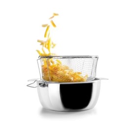 IBILI - Friteuse avec panier Induktion, 24 cm, Acier inoxydable, Compatible avec l’induction, Coloré