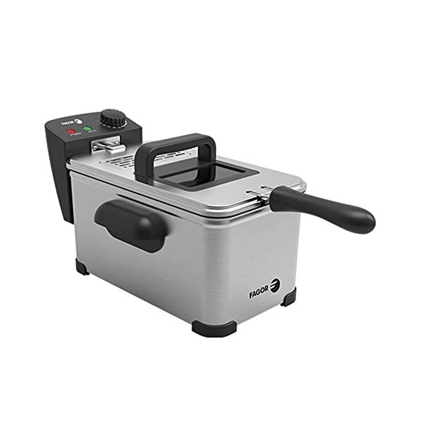 FAGOR Friteuse électrique modèle PRO de 2 litres et 2 000 W. Fabriqué en acier inoxydable. Cuve amovible lavable au lave-vais