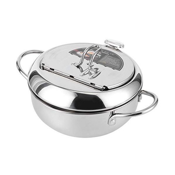 ciciglow Friteuse Tempura, marmite Japonaise avec Couvercle de marmite et ustensiles de Cuisine à Filtre à Huile L 24cm Sma