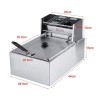Friteuse électrique avec huile, friteuse commerciale de 6 l, friteuse professionnelle avec panier et régulateur de températur