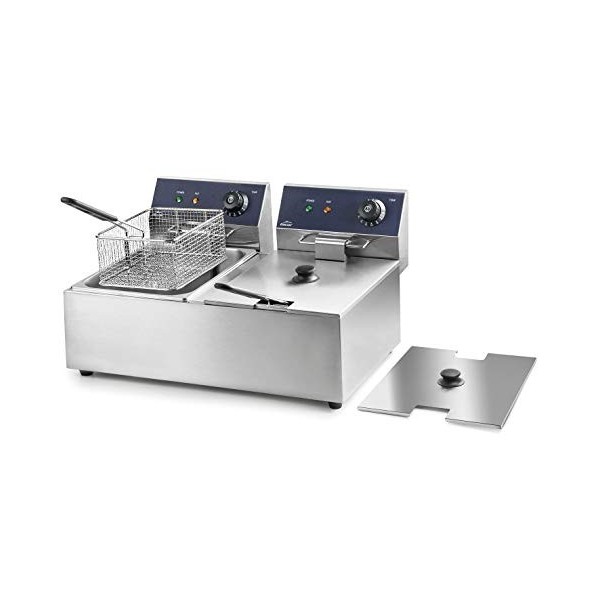 Lacor 69466 69466-Professional Double Electric Fryer 2500 W x2 , 12 L, Stainless Steel