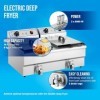 Royal Catering RCSF-16DTH Friteuse Électrique Double Professionnelle 2 x 6 000 W, Volume Total 2 x 16 L, Huile 2 x 10 L, Cou