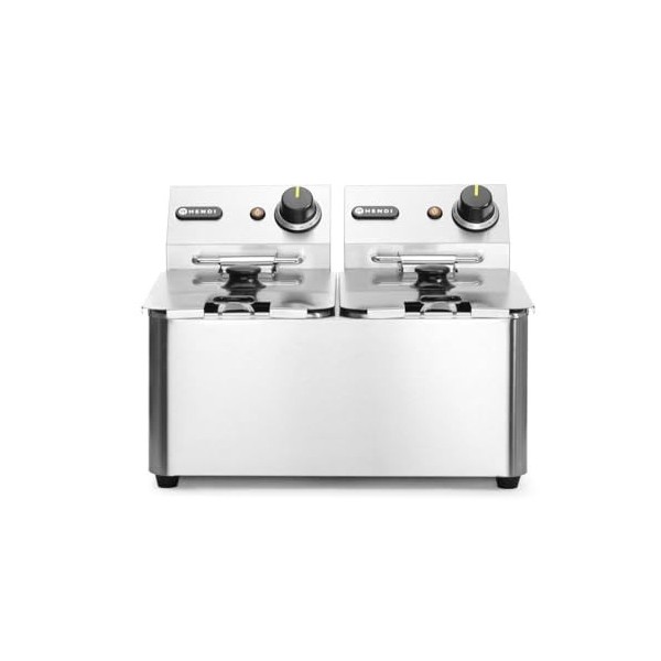 HENDI 205846 Friteuse 2x4L, 6000W, 470x380x H 315mm, Inox