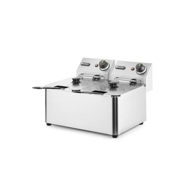 HENDI 205846 Friteuse 2x4L, 6000W, 470x380x H 315mm, Inox