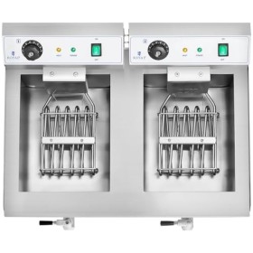 Royal Catering Friteuse Électrique De Restaurant Double Professionnelle RCEF 16DH-1 2 x 3 200 W, 2 x 16 l Au Total / 2 x 12 