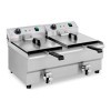 Royal Catering Friteuse Électrique De Restaurant Double Avec Robinet Professionnelle RCEF 13DB 2 Cuve De 13 L, Zone Froide, 