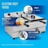 Royal Catering Friteuse Électrique De Restaurant Double Avec Robinet Professionnelle RCEF 13DB 2 Cuve De 13 L, Zone Froide, 
