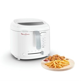 Moulinex Friteuse à huile, 2,2 L d’huile, 1,5 kg de frites, Cuve amovible antiadhésive, Thermostat réglable, Ouverture automa