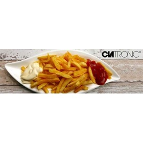 Clatronic® Friteuse à double zone froide pour une friture rapide | Friteuse avec 3 paniers à friture | Boîtier en acier inoxy