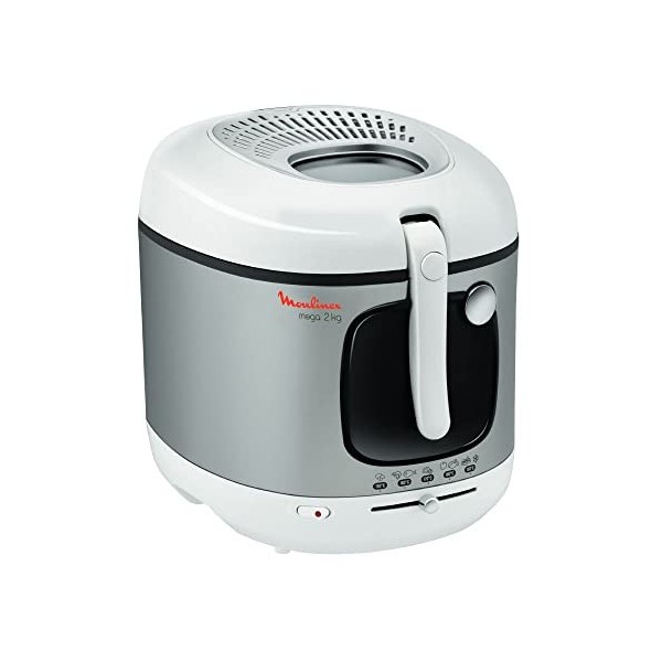 Moulinex Friteuse à huile, Cuve 3 L, Revêtement antiadhésif, Thermostat, Voyant lumineux, Tamis filtrant breveté, Filtre char