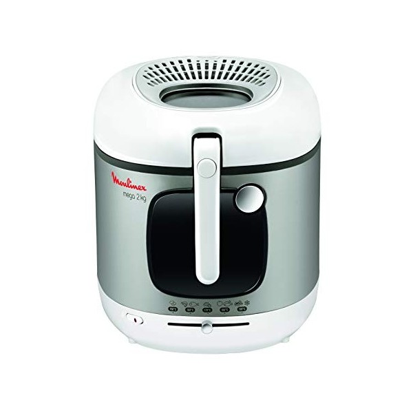 Moulinex Friteuse à huile, Cuve 3 L, Revêtement antiadhésif, Thermostat, Voyant lumineux, Tamis filtrant breveté, Filtre char