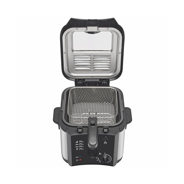 Brandt FRI30X – Friteuse classique 2,5L huile – Cuve et couvercle amovibles – Capacité 1 kg de frites – 1600W – Hublot de con