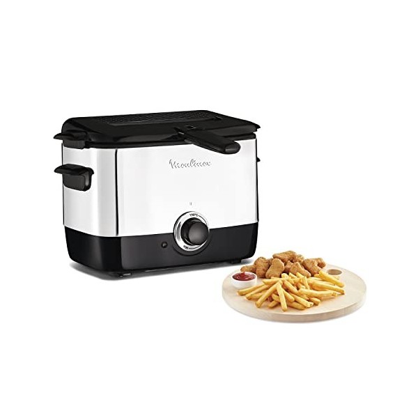 Moulinex Friteuse à huile, Capacité 1 L dhuile, 600 g de frites, Pour 2 portions, Température 150°C à 190°C, Compact, Hublot