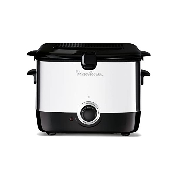 Moulinex Friteuse à huile, Capacité 1 L dhuile, 600 g de frites, Pour 2 portions, Température 150°C à 190°C, Compact, Hublot