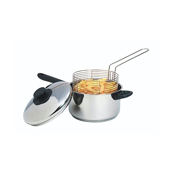 Kitchencraft Friteuse à Frites et Panier, Acier Inoxydable 20cm