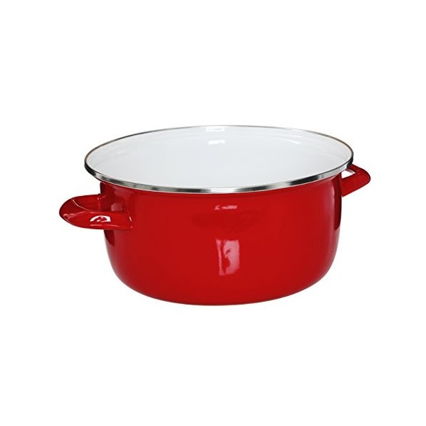 Premier Housewares Friteuse avec couvercle en Pyrex / PANIER EN FIL DE FER / Rouge 5 litres 16 x 33 x 27 cm