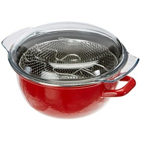 IBILI - Friteuse avec panier et couvercle Korinto, 24 cm, Acier émaillé, Antiadhésif, Compatible avec l’induction