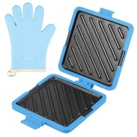 Machine à sandwich à micro-ondes avec gants, plaque antiadhésive, technologie Heatwave, grille-pain à sandwich pour la cuisso