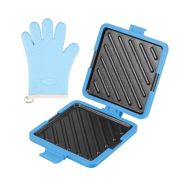 Machine à sandwich à micro-ondes avec gants, plaque antiadhésive, technologie Heatwave, grille-pain à sandwich pour la cuisso