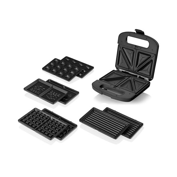 ZEEGMA ROTEE CHEF EASY Grille-pain Multifonction 750 W 5 en 1, pour Griller le Pain, les Gaufres, les Sandwichs et les Biscui