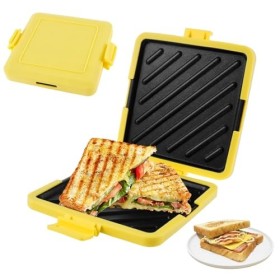 Machine à toastie pour micro-ondes, micro-toastie en silicone antiadhésif, technologie Heatwave pour sandwich au pain jaune 