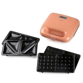 DOMO DO1106C Snack Party 2 en 1 machine à croque-monsieur/gaufres - rose