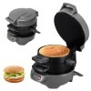 Appareils à Sandwiches, 600W Burger Maker avec revêtement antiadhésif, Grill Sandwich/Hamburger Avec Compte à Rebours Numériq