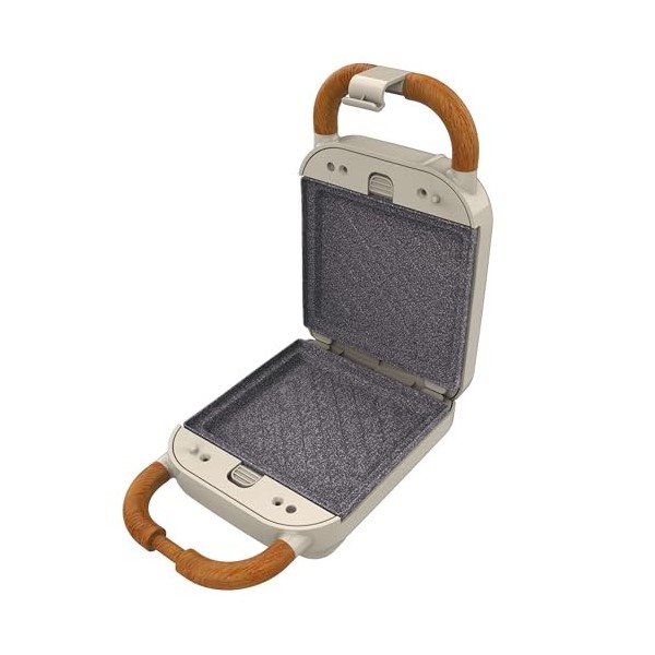 Cecotec Appareil à Sandwichs RocknToast Retro One Beige. Machine à Sandwich Rétro 700W, 3 Plaques Pour Sandwiches, Gaufres e