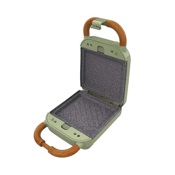 Cecotec Appareil à Sandwichs RocknToast Retro One Green. Machine à Sandwich Rétro 700W, 3 Plaques Interchangeables Pour Sand