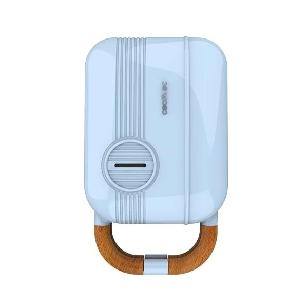 Cecotec Appareil à Sandwichs RocknToast Retro One Blue. Machine à Sandwich Rétro 700W, 3 Plaques Interchangeables Pour Sandw