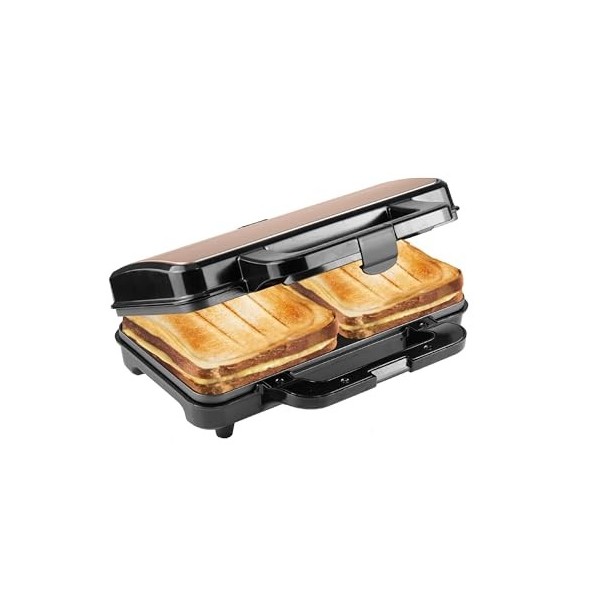 Bestron XL appareil croque monsieur, appareil à sandwich idéal pour les sandwichs américains XL , pour deux sandwichs en for
