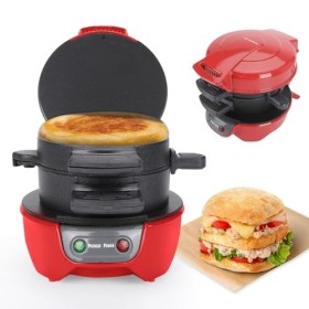 Grille-pain Sandwich Burger Maker, Plaques chauffantes anti-adhésives efficaces Lavable au lave-vaisselle,600W Appareils à Sa
