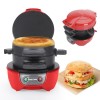 Grille-pain Sandwich Burger Maker, Plaques chauffantes anti-adhésives efficaces Lavable au lave-vaisselle,600W Appareils à Sa
