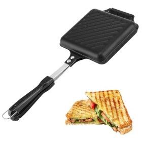 UNGFEI Grille-pain double de camping 15,5 x 16 x 36 cm, grille-pain antiadhésif, machine à sandwichs grillés portable, grille