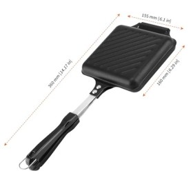 UNGFEI Grille-pain double de camping 15,5 x 16 x 36 cm, grille-pain antiadhésif, machine à sandwichs grillés portable, grille
