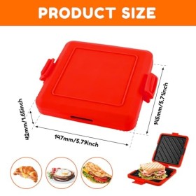 Machine à toastie pour micro-ondes - En silicone - Antiadhésive - Amovible - Machine à sertir - Machine à toast - Presse à sa