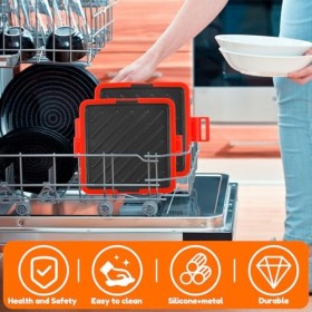 Machine à sandwichs pour micro-ondes - Sans fil - En silicone - Antiadhésive - Chauffage rapide - Pour la cuisson de délicieu