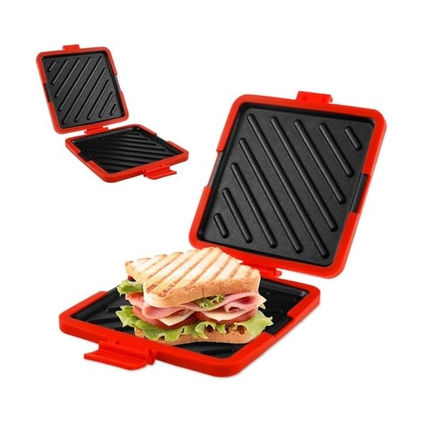Machine à sandwich en silicone pour micro-ondes - Sans fil - Antiadhésive - Technologie Heatwave - Pour la cuisson de délicie