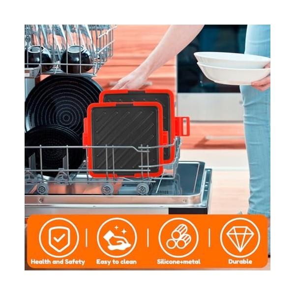 Machine à sandwich en silicone pour micro-ondes - Sans fil - Antiadhésive - Technologie Heatwave - Pour la cuisson de délicie