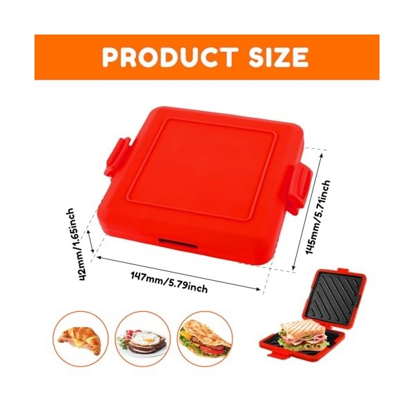 Machine à sandwich et grill en silicone pour micro-ondes - Presse à panini antiadhésive - Chauffage rapide - Poches à pizza -