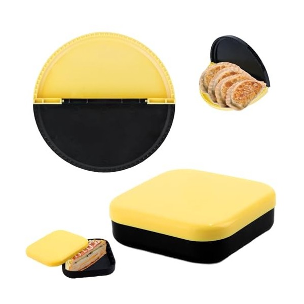 Gfamous 2 Pièces Moule à Sandwich Double Face, Moule à Sandwich DIY, Scellant Tortilla,Plastique de qualité alimentaire, réut