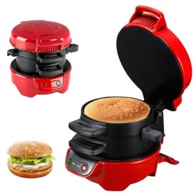 Appareils à Sandwiches, 600W Burger Maker avec revêtement antiadhésif, Grill Sandwich/Hamburger Avec Compte à Rebours Numériq