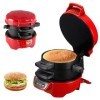 Appareils à Sandwiches, 600W Burger Maker avec revêtement antiadhésif, Grill Sandwich/Hamburger Avec Compte à Rebours Numériq