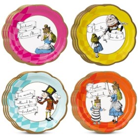 Talking Tables | 12x | 23cm | Assiettes Alice au pays des merveilles, vaisselle jetable, fournitures recyclables à domicile p