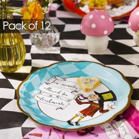 Talking Tables | 12x | 23cm | Assiettes Alice au pays des merveilles, vaisselle jetable, fournitures recyclables à domicile p