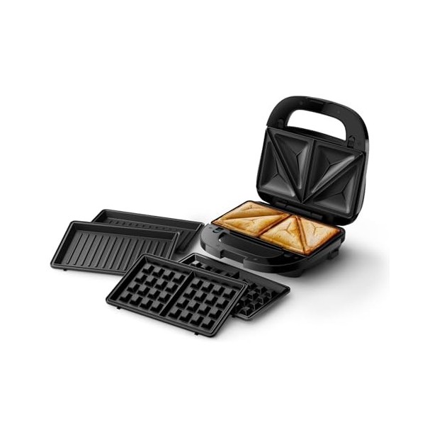 Philips Appareil à sandwichs Series 5000-3 jeux de plaques pour paninis, les sandwichs et les gaufres, Plaques de gril antiad
