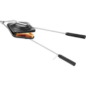 Grille-pain à gaz anti-adhésif en aluminium, machine à sandwich, grille-pain sur cuisinière à gaz – Noir