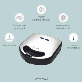My Wave - Sandwich Maker 2 in 1 - Gril Sandwich Griddle - Détachable, antiadhésif